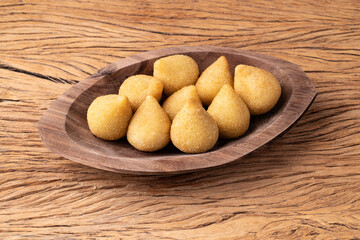 Coxinha, typical chicken stuffed brazilian snack