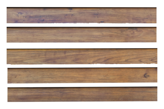 collection of various empty wood panel isolated on transparent background. PNG Format