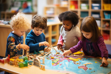 Fototapeta premium Child learning and growing. Generative AI