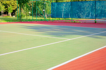 Modern tennis court for tournaments and competitions between athletes.