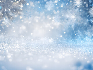 Fototapeta premium christmas background with snowflake and snow dreamy frozen style