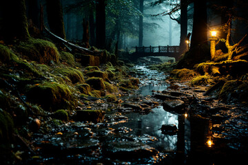 beautiful landscape of the forest