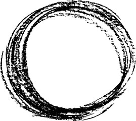 Chalk or Charcoal Hand Drawn Round Frame