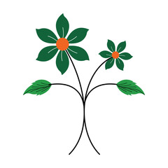 Flower plant recolorable vector element