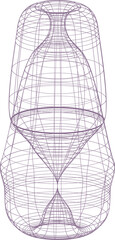 retrofuturistic wireframe shape design.