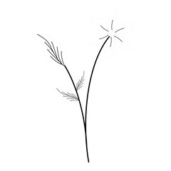 Flower plant recolorable vector element