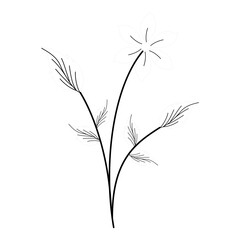 Flower plant recolorable vector element
