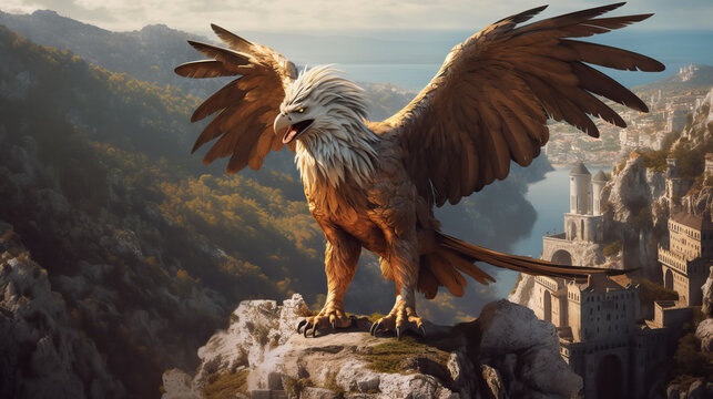 Mystical majestic creature griffin by AI