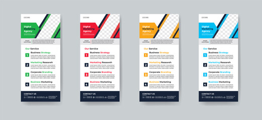 Modern Creative Corporate Business dl flyer or rack card layout vector design template for corporate business. Useful for leaflet, booklet, brochure, poster, profile, and web banner. Roll Up, Pull Up.