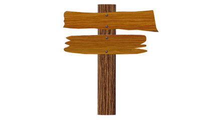 Signage, wood, directions. Wood texture. Space to write your message. Illustration. Arrow pointing. Hanging chain. PNG background 