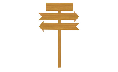 Signage, wood, directions. Wood texture. Space to write your message. Illustration. Arrow pointing. Hanging chain. PNG background 