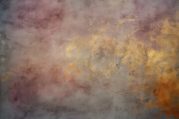 Obraz na płótnie Canvas Industrial Meets Ethereal Backdrop - Grunge Background Texture, Fused with Shades of Concrete Gray, Twilight Sky, Neon Blush, and Lustrous Gold - Grunge Wallpaper created with Generative AI Technology