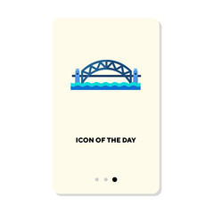 Bridge on white background. City landmarks cartoon illustration. Sightseeing and tourism concept. Vector illustration symbol elements for web design and apps