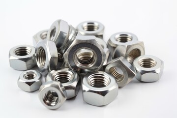 A pile of assorted nuts on a clean white surface