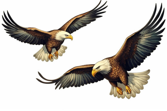 cartoon tail of a pair of eagles