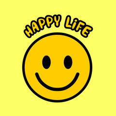 happy life with smiley face to brighten up your day