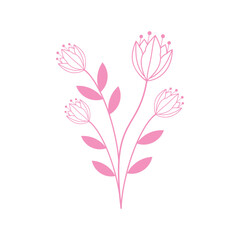 Flower plant recolorable vector element