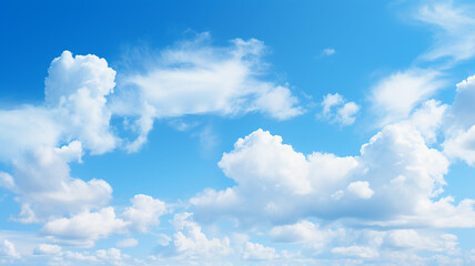 Naklejka na ściany i meble serene blue sky background with wispy clouds