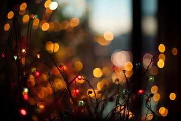 A vibrant plant illuminated by colorful lights