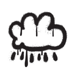 Spray Painted Graffiti cloud icon Sprayed. graffiti cloud icon with over spray in black over white. Vector illustration.