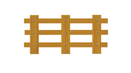 wooden fence The white background can be isolated for a scene illustration. design and decoration