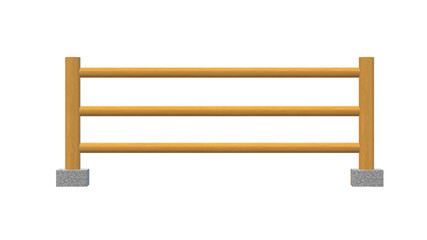 wooden fence The white background can be isolated for a scene illustration. design and decoration