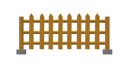 wooden fence The white background can be isolated for a scene illustration. design and decoration