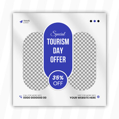 World Tourism Day social media post design template