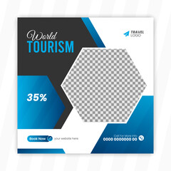 World Tourism Day social media post design template