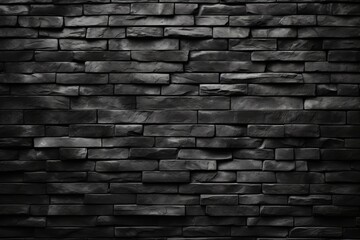 Black brick wall background. Beautiful illustration picture. Generative AI