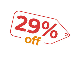 29% OFF, 29% de desconto, Desconto OFF, Promoção, etiqueta de desconto, etiqueta de preço