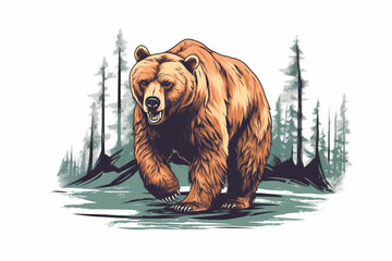 cartoon tail of a bear - obrazy, fototapety, plakaty