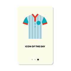 Baseball player shirt flat icon. T shirt isolated sign. Sport, uniform, apparel concept. Vector illustration symbol elements for web design