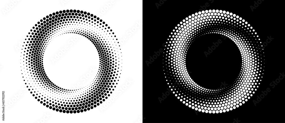 Wall mural modern abstract background. halftone dots in circle form. round logo. vector dotted frame. design el