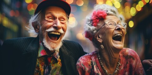 A man and a woman are laughing and laughing, AI
