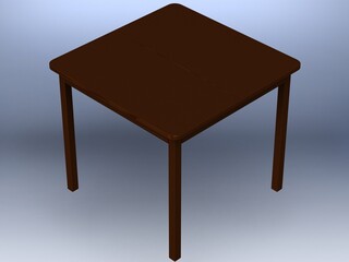 Solid Teak Wood Table 3D model