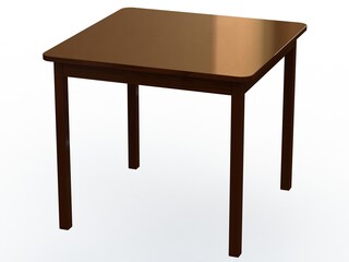 Solid Teak Wood Table 3D model