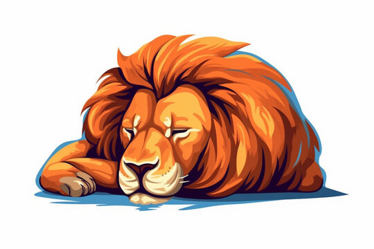 cartoon tail of a sleeping lion