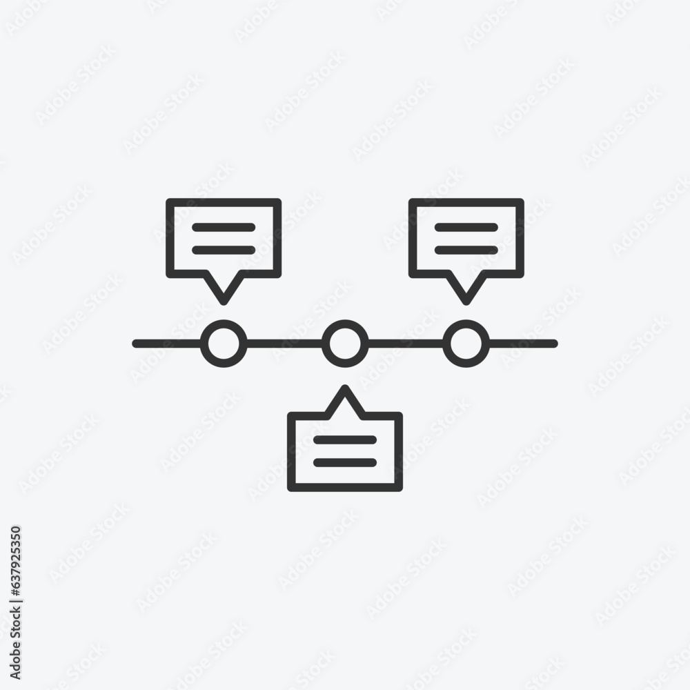 Poster timeline icon vector. linear style sign for mobile concept and web design. timeline symbol illustrat