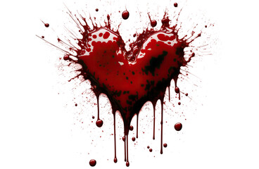 Heart shaped blood drop, cut out