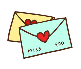 Love letters illustration. 