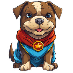 Fototapeta premium Cute Pitbull Dog American Style Clipart Illustration
