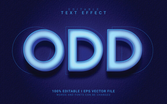 ODD Style 3D Text Effect Full Editable Vector