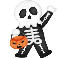 Cute Watercolor Halloween Character Illustration. Halloween Festival. Halloween Night. 