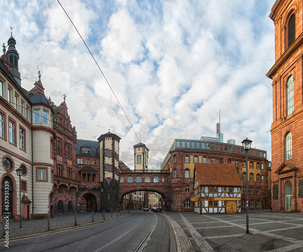 Wall mural ramerplatz in frankfurt am main, germany