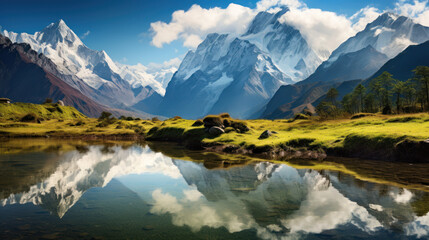 Obraz premium Breathtaking Mountain Landscape and Lush Nature
