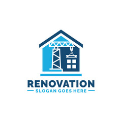 Home renovation logo design vector illustration