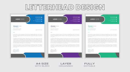 Fototapeta na wymiar Business letterhead design Template Vector.