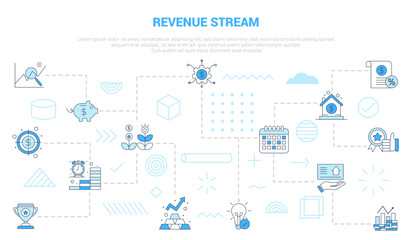 revenue streams concept with icon set template banner with modern blue color style