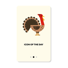 Bird icon. Turkey isolated sign. Nature, wildlife, fauna concept. Vector illustration symbol elements for web design